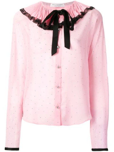 Shop Philosophy Di Lorenzo Serafini Polka Dot Shirt In Pink