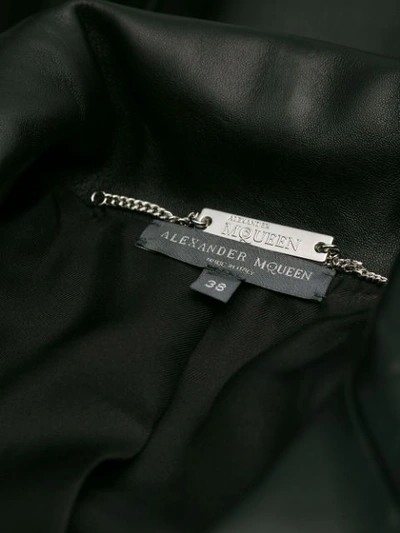 Shop Alexander Mcqueen Ruffled Asymmetric Jacket In Black