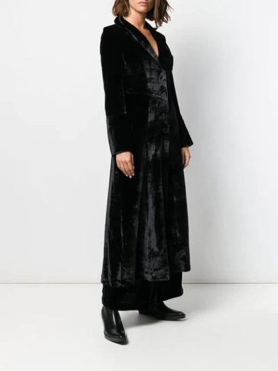 Shop Andrea Ya'aqov Velvet Single Breasted Coat In Black