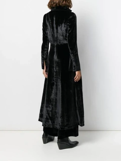 Shop Andrea Ya'aqov Velvet Single Breasted Coat In Black