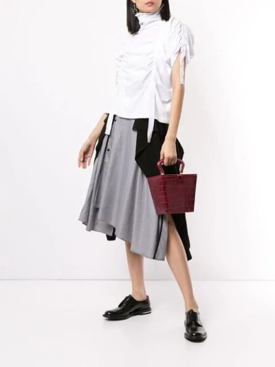 JERSEY-PANELLED HOUNDSTOOTH SKIRT