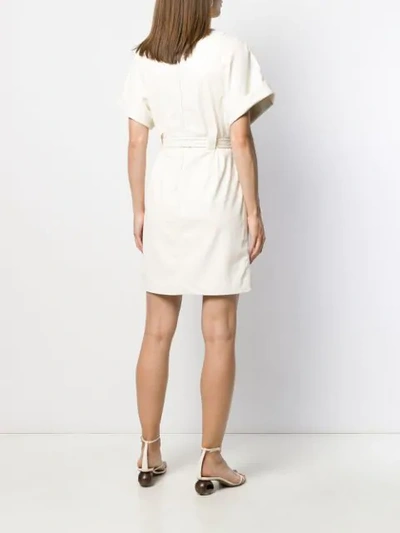 Shop Pinko Belted Mini Dress In White