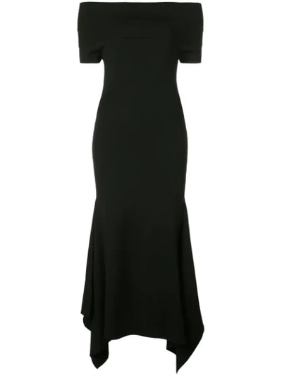 Shop Solace London Savina Knitted Midi Dress In Black