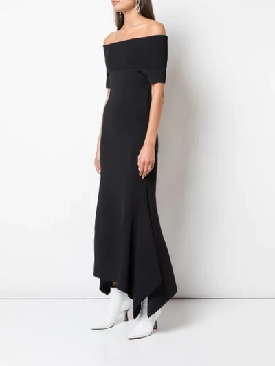 Shop Solace London Savina Knitted Midi Dress In Black