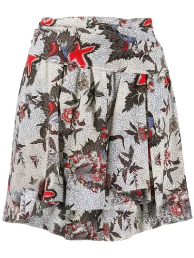 Shop Isabel Marant Printed Mini Skirt In Ecru