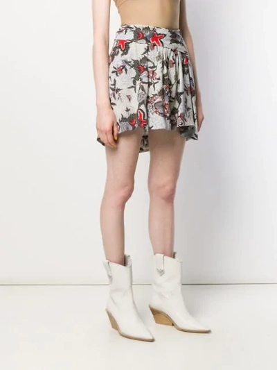 Shop Isabel Marant Printed Mini Skirt In Ecru