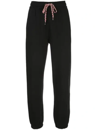 Shop Burberry Embroidered Logo Track Trousers In Black