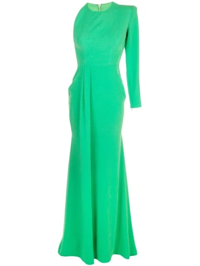 Shop Alex Perry Structured Shoulders Dress In Green