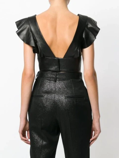 Shop Isabel Marant Glenside Leather Cropped Top In Black