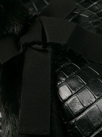 Shop Miu Miu Crocodile Embossed Jacket In Black