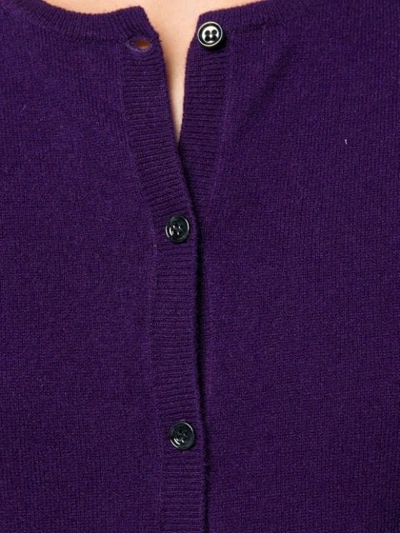 Shop Allude Crew Neck Cardigan In Purple
