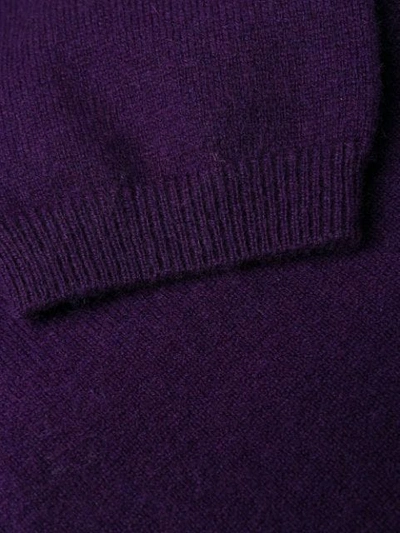 Shop Allude Crew Neck Cardigan In Purple