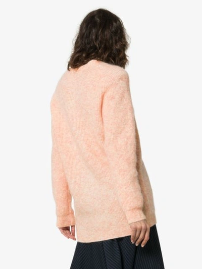 Shop Ganni Callahan Button-down Knitted Cardigan In Pink