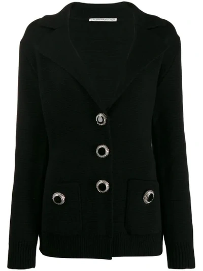 Shop Alessandra Rich Embellished Knit Blazer In Black