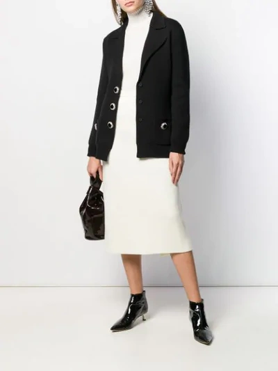 Shop Alessandra Rich Embellished Knit Blazer In Black