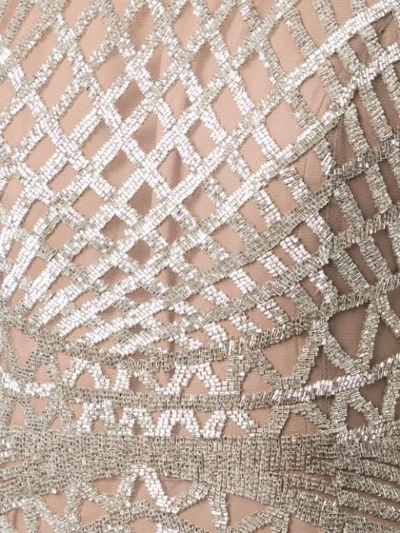 Shop Rachel Gilbert Aryel Beaded Dress In Silver ,neutral