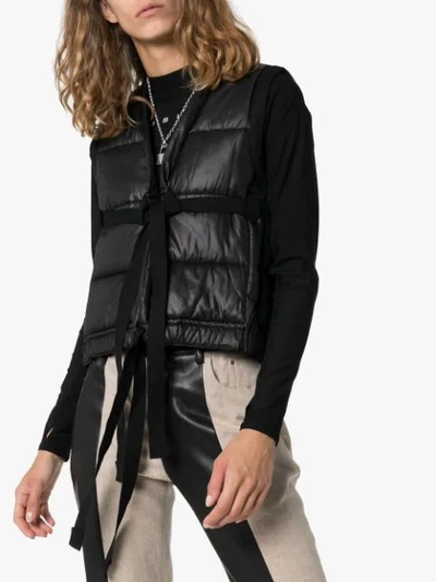 Shop Ambush Tie-front Padded Gilet In Black