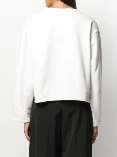 Shop Mm6 Maison Margiela Logo Print Sweatshirt In White