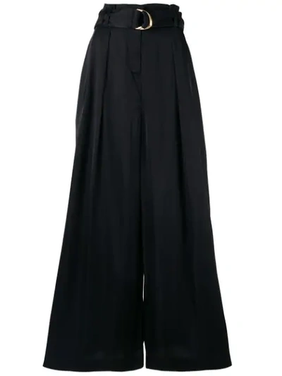 Shop Aje Belted Palazzo Pants In Black