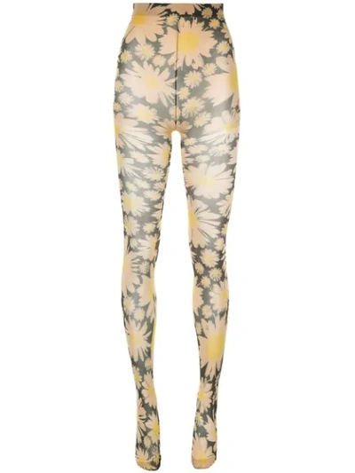 Shop Richard Quinn All-over Print Sock Leggings In Black