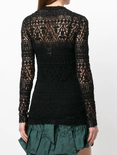 Shop Isabel Marant Knitted Lace Blouse In Black
