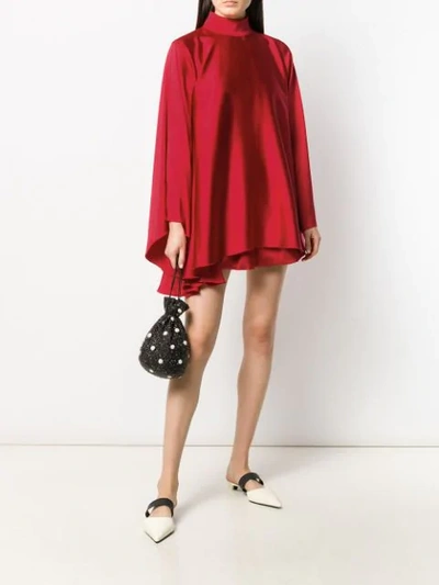Shop Styland High-neck Draped Dress In Red
