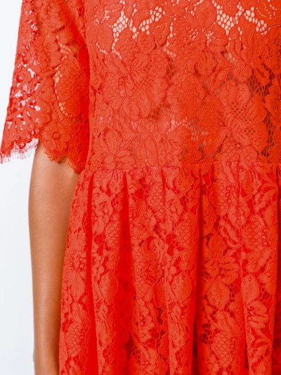 Shop Ganni Eyelash Lace Dress - Orange