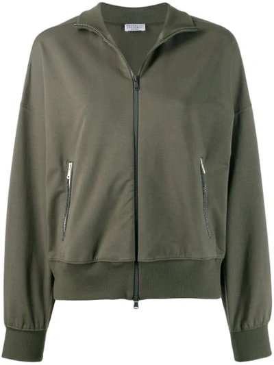 Shop Brunello Cucinelli Lightweight Jersey Jacket In Green