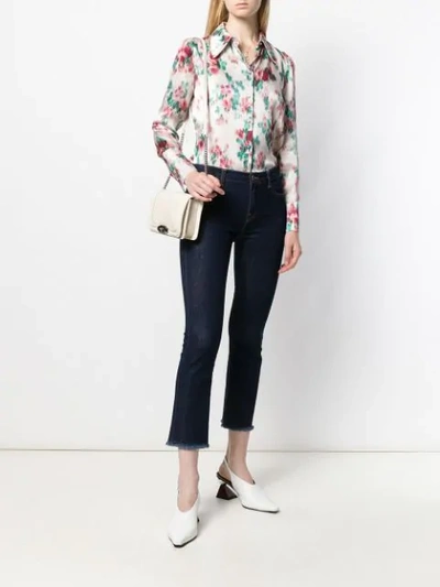 L'autre Chose Fringed Jeans In A Cropped Length In Blue