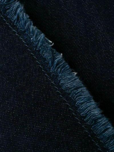 L'autre Chose Fringed Jeans In A Cropped Length In Blue