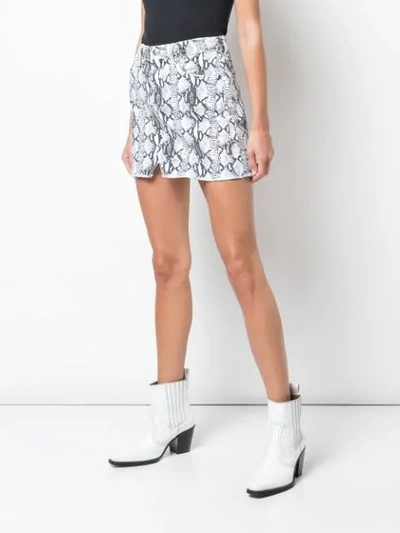 Shop Frame Snake-print Mini Skirt In White