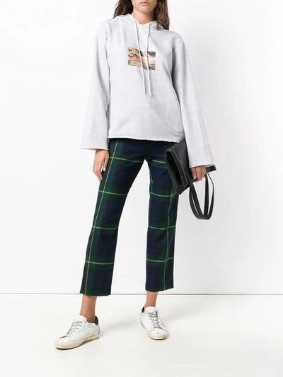 Shop Golden Goose Sunset Print Hoodie In Grey