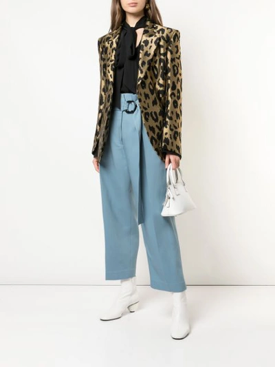 Shop Petar Petrov Hayes High Waisted Tailored Trousers In Blue