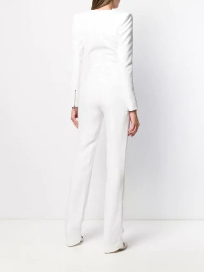 Shop Balmain Double-breasted Jumpsuit In White