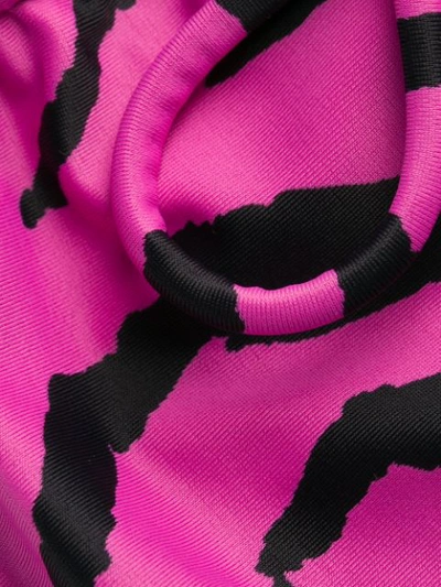 Shop Saint Laurent Zebra-print Bikini Top In Pink