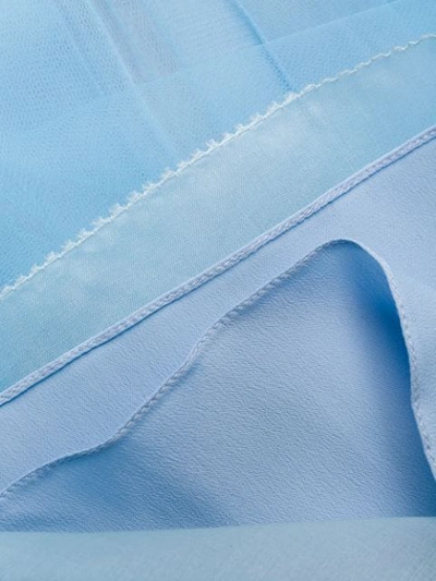 Shop Delpozo Tulle Midi Skirt In Blue