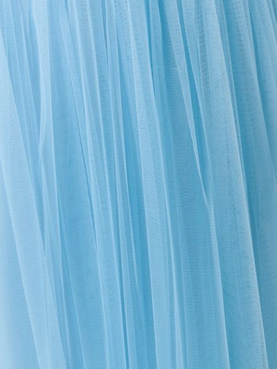 Shop Delpozo Tulle Midi Skirt In Blue