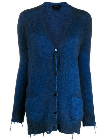 Shop Avant Toi Fine Knit Cardigan In Blue