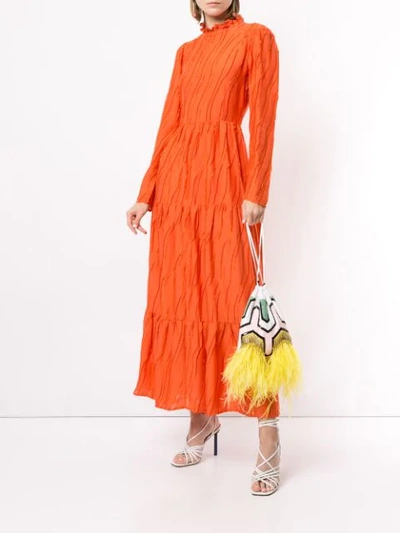 Shop Stine Goya Judy High Neck Dress In 1346 Red Orange