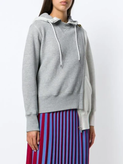 Shop Sacai Asymmetric Sweater In Grey