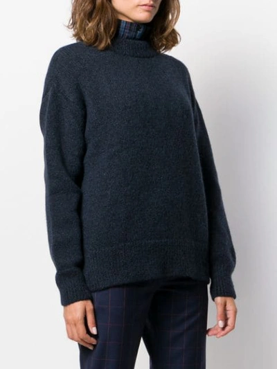 Shop Masscob Chunky Knit Sweater In Blue