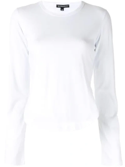 Shop Ann Demeulemeester Side Slit Long Sleeve Top In White