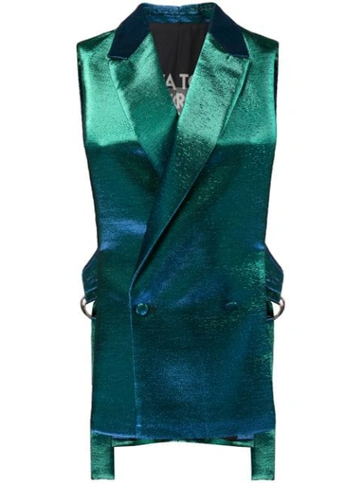 Shop Each X Other Back Printed Waistcoat - Green