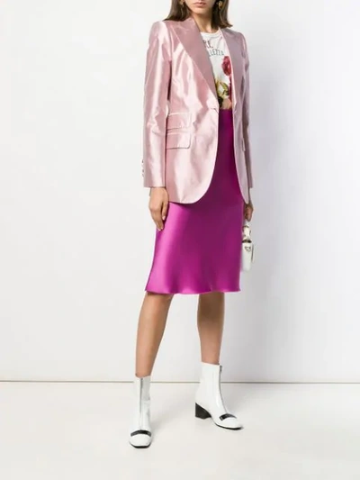 Shop Dolce & Gabbana Tailored Satin Blazer In Pink