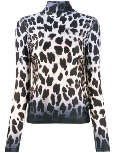 Shop R13 Leopard Print Sweatshirt In Black