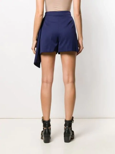 Shop Alexander Mcqueen Draped High-rise Shorts In 4012 Sapphire