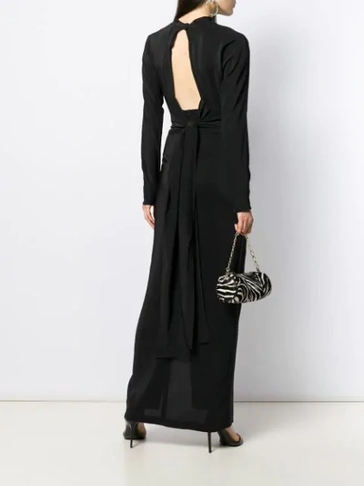 Shop Erika Cavallini Long Silk Dress In Black
