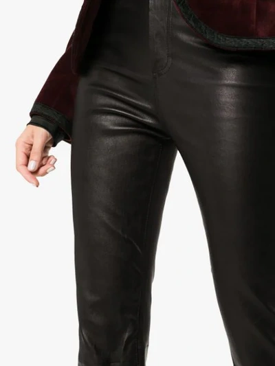 Shop Sprwmn Skinny Leather Trousers In Black