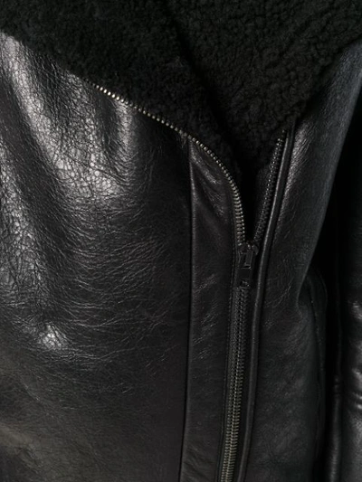 Shop Salvatore Santoro Shearling Collar Jacket - Black