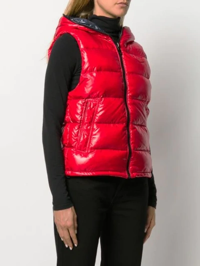 Shop Duvetica Quilted Zip-up Gilet In Red